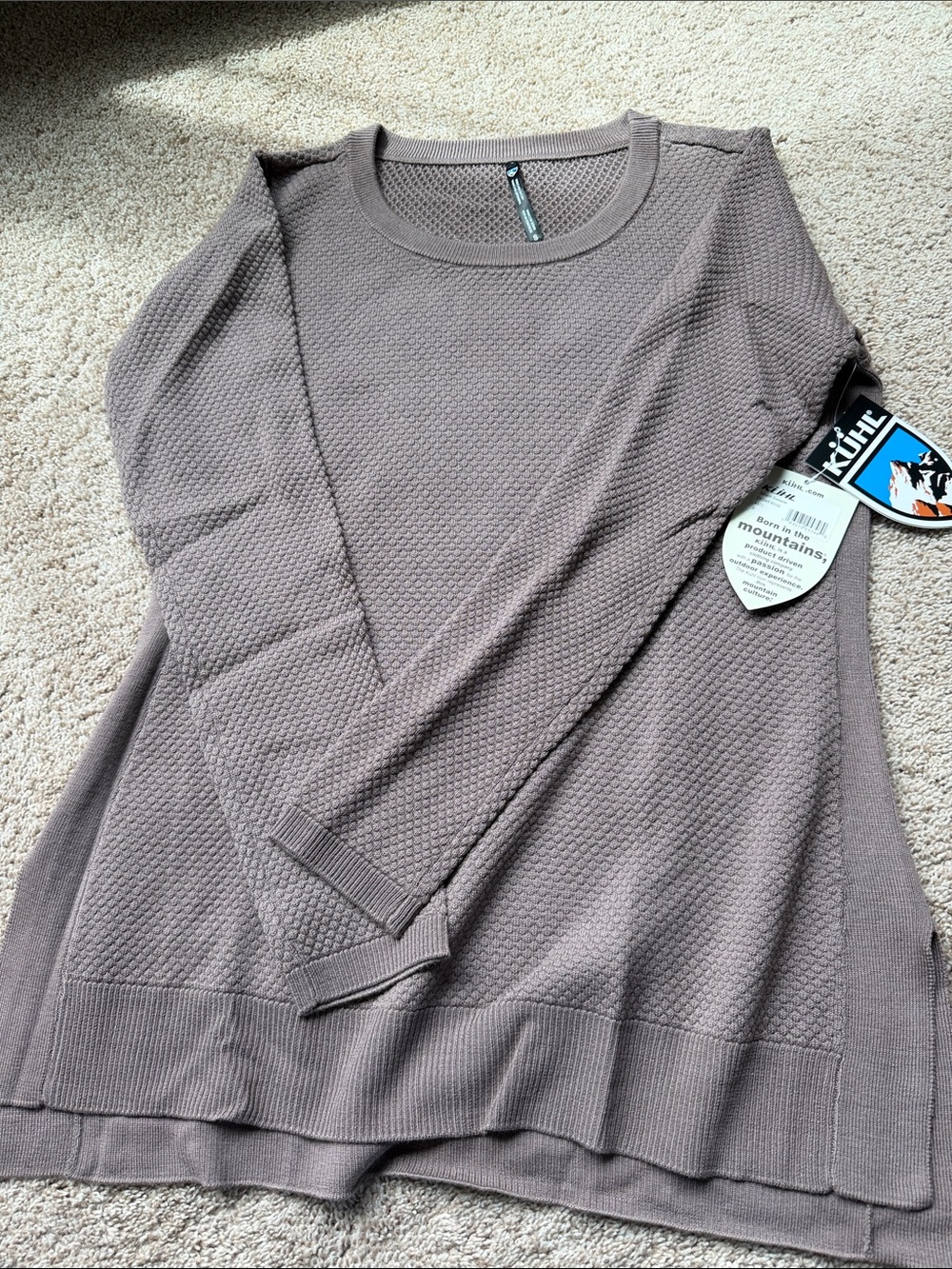 Kuhl Lightweight Waffle Knit Pullover - Taupe(small)